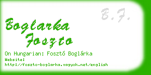 boglarka foszto business card